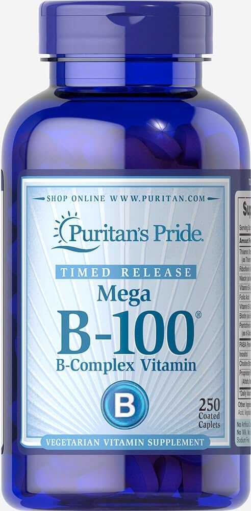 Puritans Pride Vitamin B-100 Complex Timed Release Caplets, 250 greve
