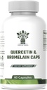 1000mg Quercetin, 200mg Bromelain Complex - Immunstøtte, sesongallergi og pustende helse supplement - Vegan, ikke-GMO, 60 kapsler