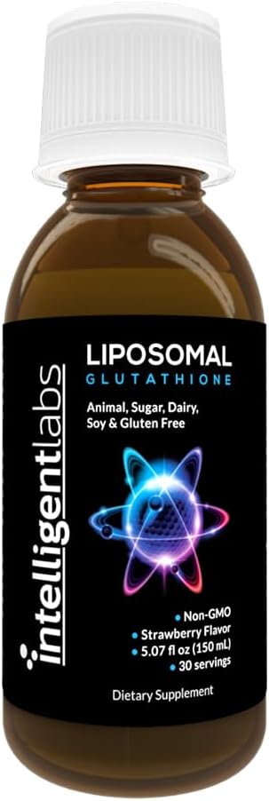 Intelligent Labs Liposomal Glutathione - Høyt avanserte antioksidant, Redusert Setria, 500MG per servering flytende kosttilskudd organisk, 30 Serveringer