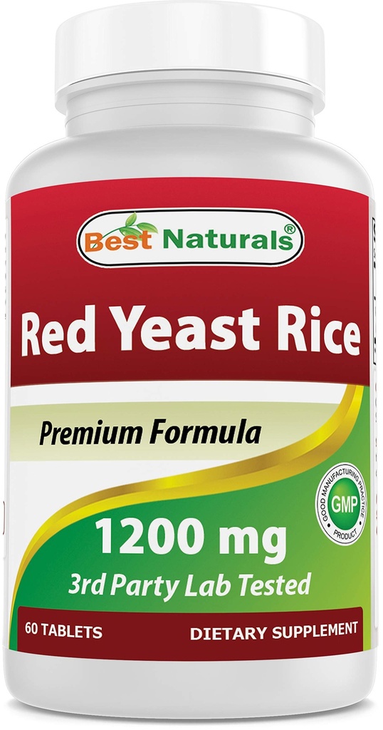 Best Naturals Rød Yeast Rice 1200 Mg 60 tabletter (Citrinin gratis)