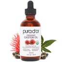 PURA D'OR 4 Oz ORGANIC Castor Olje - 100% ren USDA Certified Cold Pressed, Hexan Free Eyelash & Eyebrrow Serum - For Fuller, Thicker Lashes & Brows - Hud & Hår