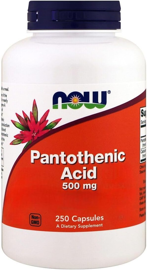 Nå Matvarer, Pantotensyre, 500 mg, 250 kapsler