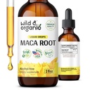 Wild & Organic Maca Root Drops For Kvinner & Menn - Mood, Fokus, Aktiv livsstil - Peruansk Maca Supplement - Vegansk, Sukker & alkoholfri Tinktur - 2 fl oz