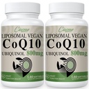 Liposomal CoQ10 800mg Ubiquinol Softgel, Max absorpsjon Ubiquinol Coenzym Q10, Ubiquinol CoQ10 Supplement for antioksidant, hjertefunksjon og energiproduksjon, ren coQ10 800mg, 120 Vegan Softgels