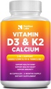 Vitamin D3 K2 5000 IU Supplement med kalsium, multivitaminer støtter immunhelse, sterke ben, teet og hjerte funksjoner med bioperin svart pepper frukt ekstrakt 60 greve (pakke av 1)