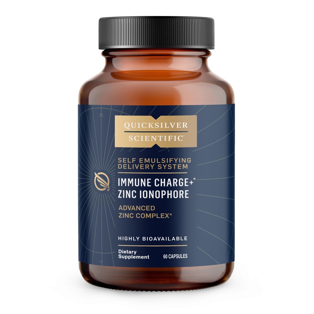 Quicksilver Scientific Immune Charge + Zink Ionophore - Sink Supplement Komplisert med Quercetin, Luteolin, Hesperetin Immune + GI-støtte (60 kapsler)