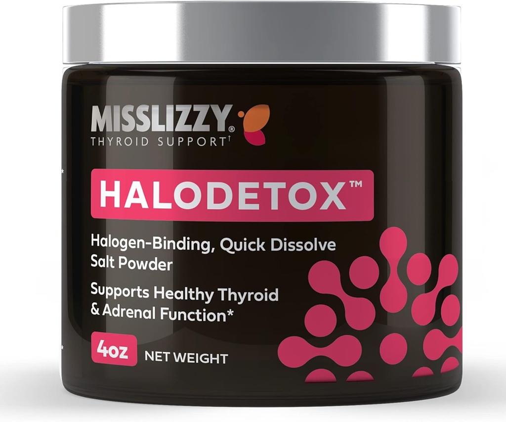 Miss Revlimid HaloDetox – ren, uraffinert rosa saltpulver med 80 mineraler til Halogen Detox Bromine, Klor, & Fluorid, Replenish Electrolytes, og støtte Sunn Thyroid & Adrenal funksjoner – 4oz