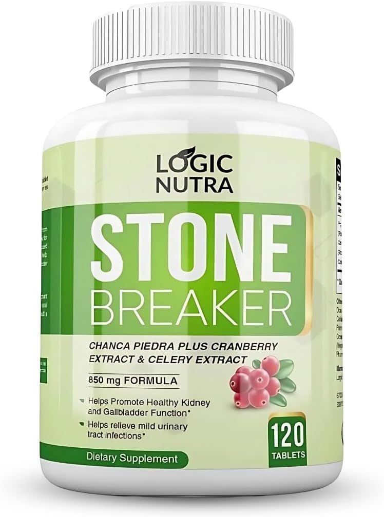 Chanca Piedra Nyre Stein Breaker 120 tabletter 800 mg - Maks styrke for Gallblader & urinrense med Phyllantus Niriri, Cellery Seed Extract & Cranberry Extract
