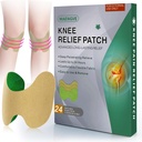 Kne smerte relief Patch 24 greve - Varme Herbal Knee Patches med Mugwort, Capsaicin & Menthol - 12 timer lang varighet Knee støtte for bein på bein, leddsmerter, muskelsorg