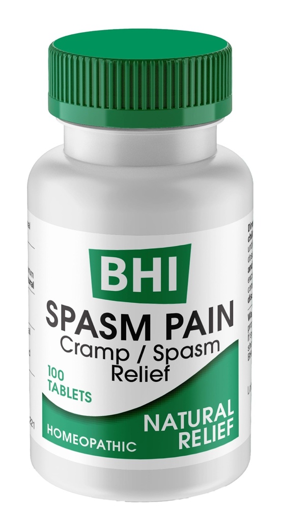 BHI Spasm Naturlig relaxer Relief for Menstruell Cramps, Bloating, Aksjer & Muskel Spasmer 5 Aktive Homeopatiske ingredienser Naturlig Soothe hele kroppen Discomfort for kvinner - 100 tabletter
