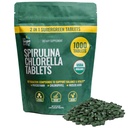 På Target Living Organic Spirulina Chlorella | Supergreens | USDA Organic | 1000 Tabletter - 250 G (8,8 oz) | Vegansk immunstøtte | Alkalyzing | Næringsmiddel Dense | Protein Sense