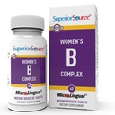 Superior Source kvinner?s B-kompleks - Energistøtte Supplement for kvinner - Multivitamin med vitamin B12, Vitamin B3 og mer - B vitamin Supplement hjelpemidler hjertehelse - 60 Sublingual Oppløsende tabletter