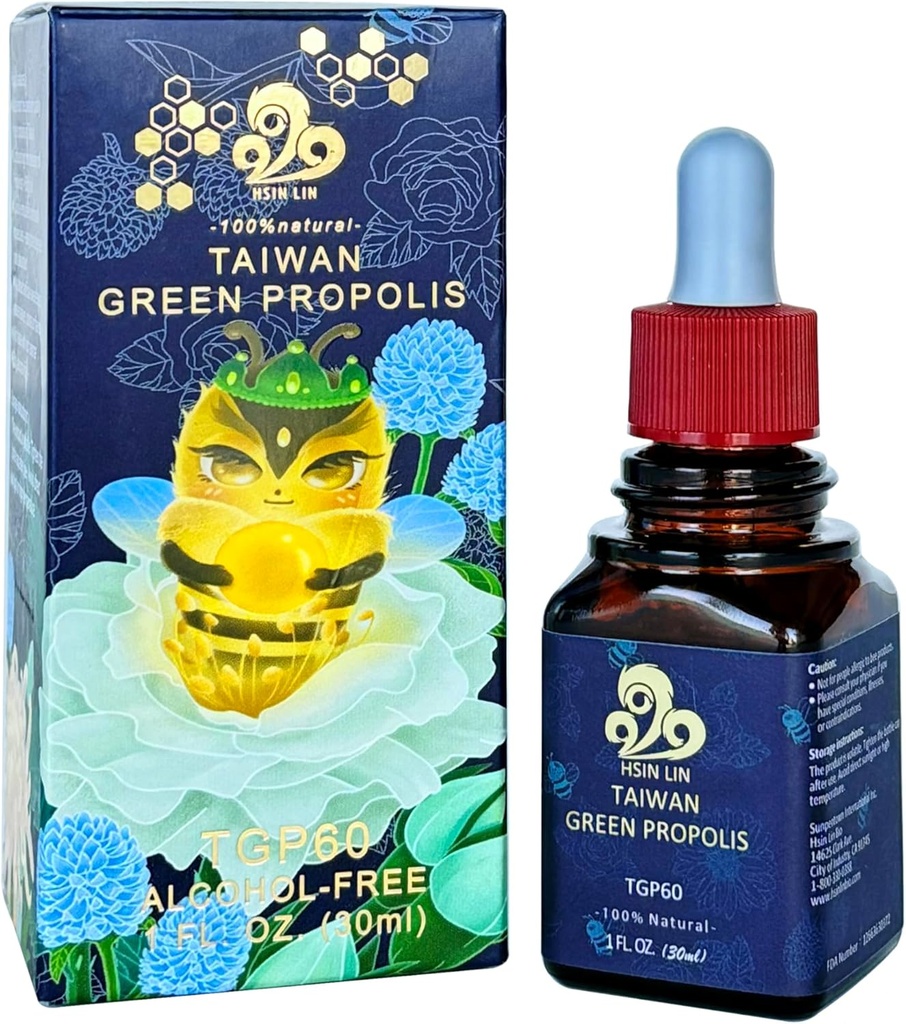 Taiwan Grønn Propolis, høy konsentrasjon Propolin > 60 mg/ml, Nutrient-Rich, Antioksidant