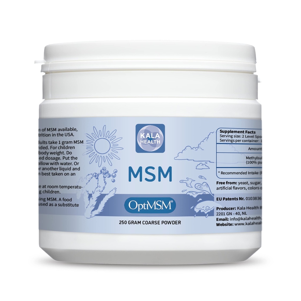 Prokapsin OptiMSM – ren metylsulfonylmetan MSM Supplement pulver – organisk, glutenfri, ikke-GMO – optimale MSM svovelkrystaller/Powder for barn og voksne (250Grams)