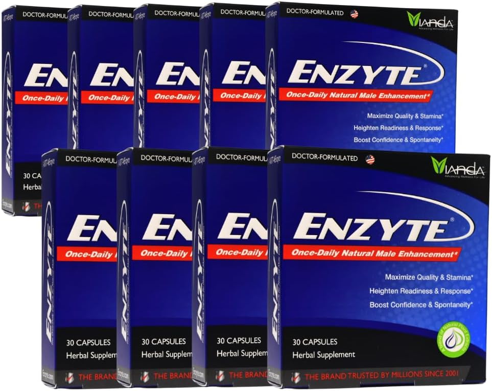 Enzyte® Naturlig mannlige forbedringer Bundle for kvalitet og utholdenhet med asiatisk Ginseng, Ginkgo Biloba, Grape Seed Extract, Horny Goat Weed - 9 Pack Bundle