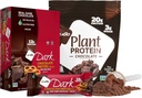 NuGo mørk sjokolade pretzel w/SS, 12g vegansk protein, glutenfri, Kosher pareve, ikke-GMO, 12 greve og NuGo plante protein pulver, sjokolade, 20g protein, 3g sukker, 25 serveringer