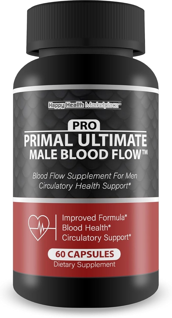 Pro Primal Ultimate mannlig blodflyt - vår beste avanserte blodstrøm sirkulasjon støtte - blodstrøm Pro Primal X Primal Ultimate Max blodstrøm supplement pulver kapsler hele kroppen sirkulasjon piller