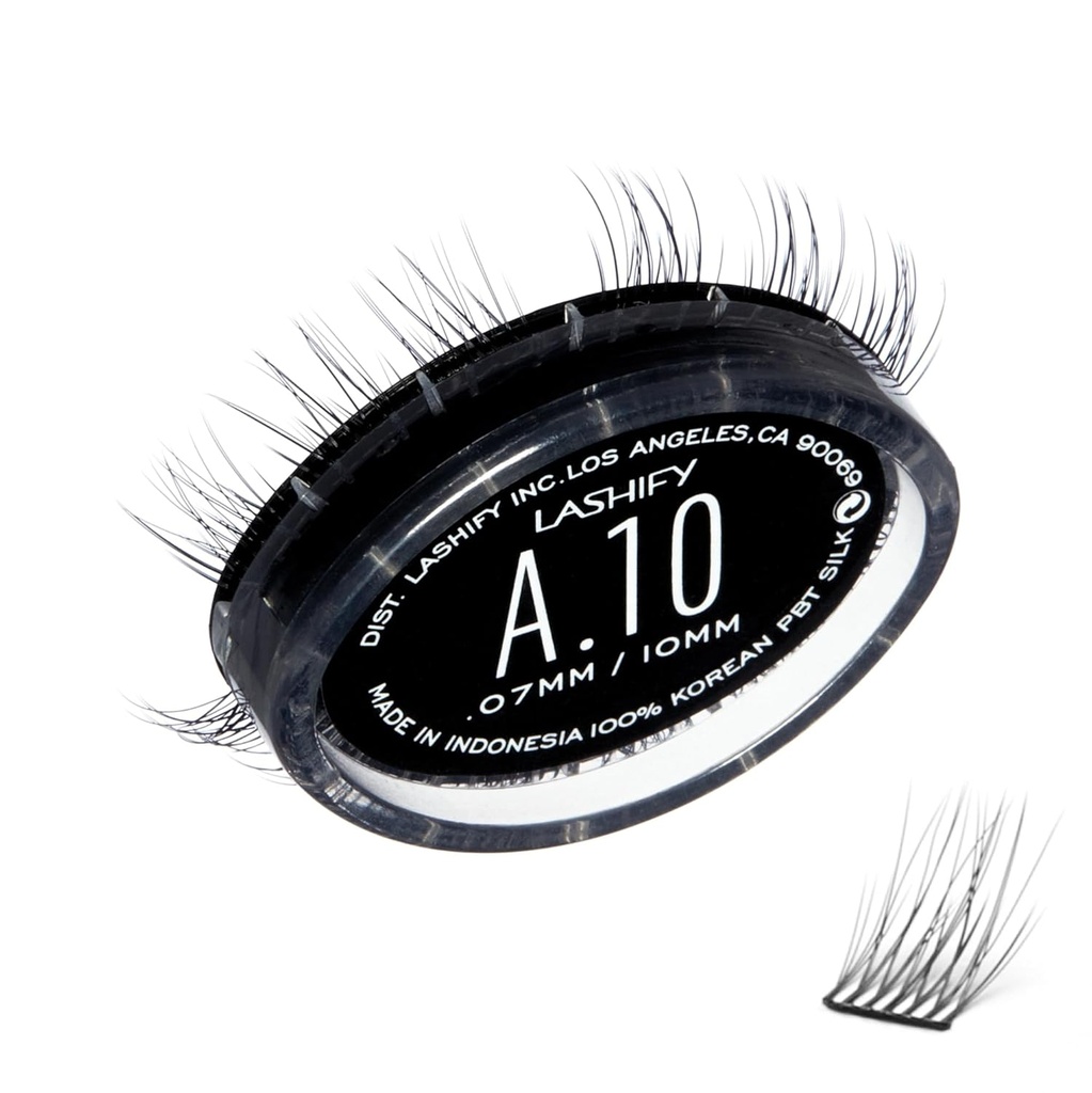 Lashify forsterke 10mm Gossamer DIY Eyelash utvidelser fylle, svart, enkle falske øyenvipper for et naturlig utseende