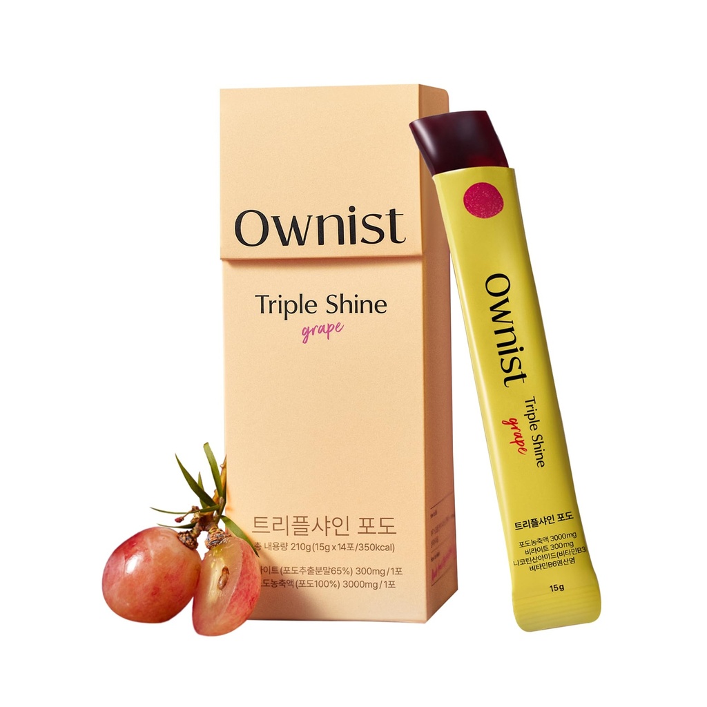 Egenskapelig Triple Shine Grape Jelly On-The-Go - Mål mørk flekker og hudbelysning, inneholder BelightTM, vitaminer B, C - 14 Stick Packs