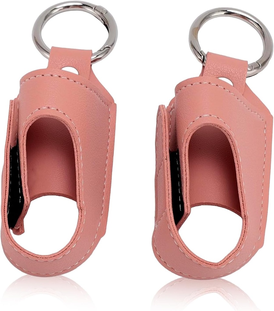 HURRISE 2pcs Astma Inhaler Holder, Inhaler Holder Keychain, Portable Oppbevaring Beskyttende PU Leather Case med Carabiner Clip - allsidig bruk, stilig og design for reise