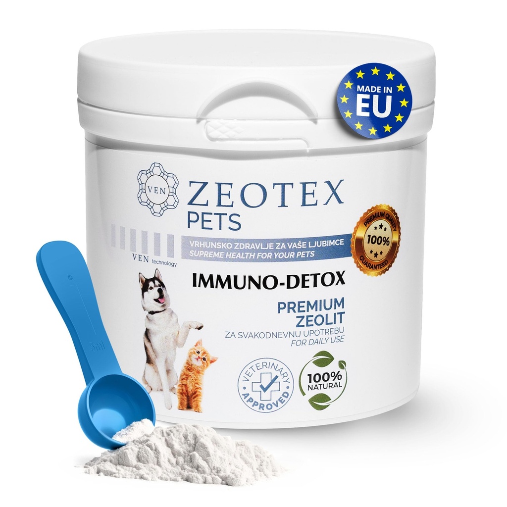 Zeolit pulver 100% naturlig mat Supplement for immunisme og detox, Digestiv helse, felles helse Supplement pulver, lever Detox, Forbedre kjæledyrs helse w / lett å bruke Kjæledyr kosttilskudd, 350g/12,35 oz