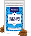 Petpost Tear Stain Fjerner Myke Chews for hunder | 90 Count Kylling Flavor Dog Tear Stain Støtte Supplement | Gentle Eye Care for hvite hunder & lys avler | Tylosin Gratis, laget i USA