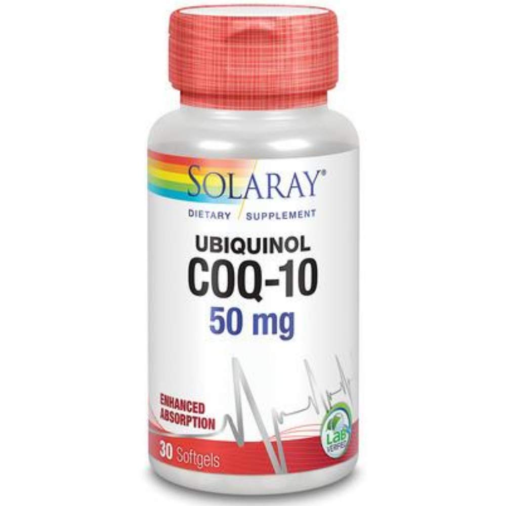 SOLARAY CoQ10, Ubiquinol, Softgel (Btl-Plastic) 50 mg