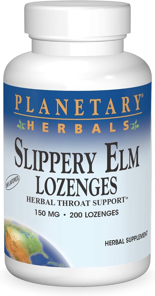 PLANETARI HERBALS Slippery Elm Lozenges, Unflavored, 200 greve