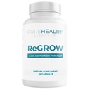 PUREHEALTH RESEARCH ReGrow - Hårvekstvitaminer - med Sag Palmetto, Biotin, kollagen, sink, jern, jodin, selen og mer - Hårtilskudd for kvinner og menn - 60 kapsler