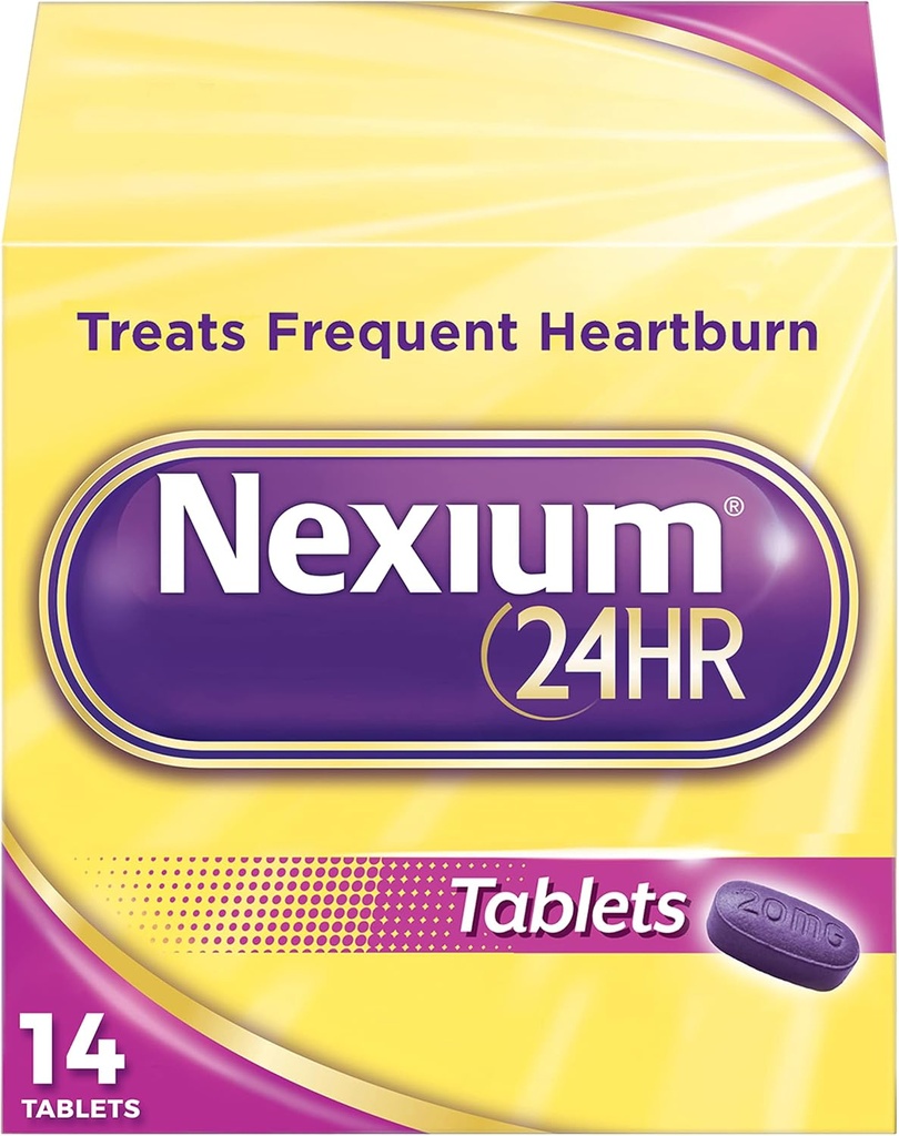 Nexium 24HR forsinket release Heartburn Relief Tabletter, Esomeprazol Magnesiumsyre Reduser, 20 mg, 14 greve