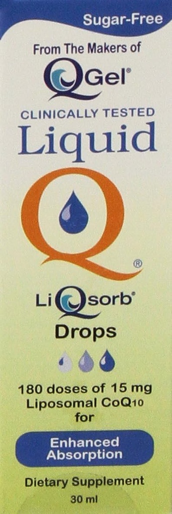 Liquid Q® LiQsorb® Liposomal CoQ10 Drops (Non Flavored, sukkerfri, ikke GMO) 30ml