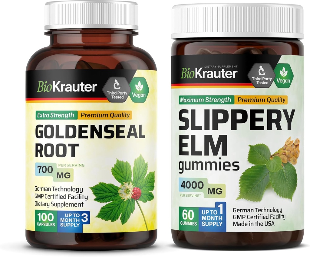 BIO KRAUTER Goldenseal 100 kapsler & slipperi Elm 60 gummier