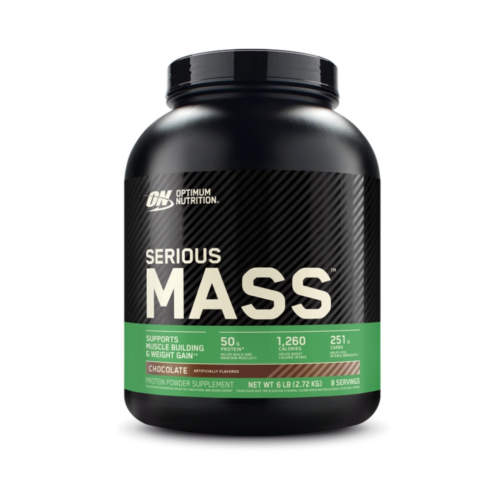 Optimum Nutrition Alvorlig masse, Vektvinner Protein pulver, Mass Gainer, Vitamin C og sink for immunstøtte, Kreatin, Sjokolade, 6 pund (pakke May Vary)