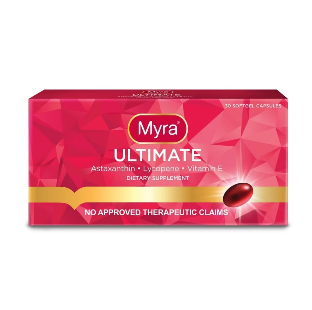 Myra Utimat med Astaxanthin, Lycopen og vitamin E, 30 Softgel kapsler