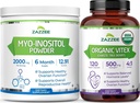 Zazzee Myo-Inositol pulver og USDA organiske Vitex kapsler, vegansk, all-naturlig og ikke-GMO