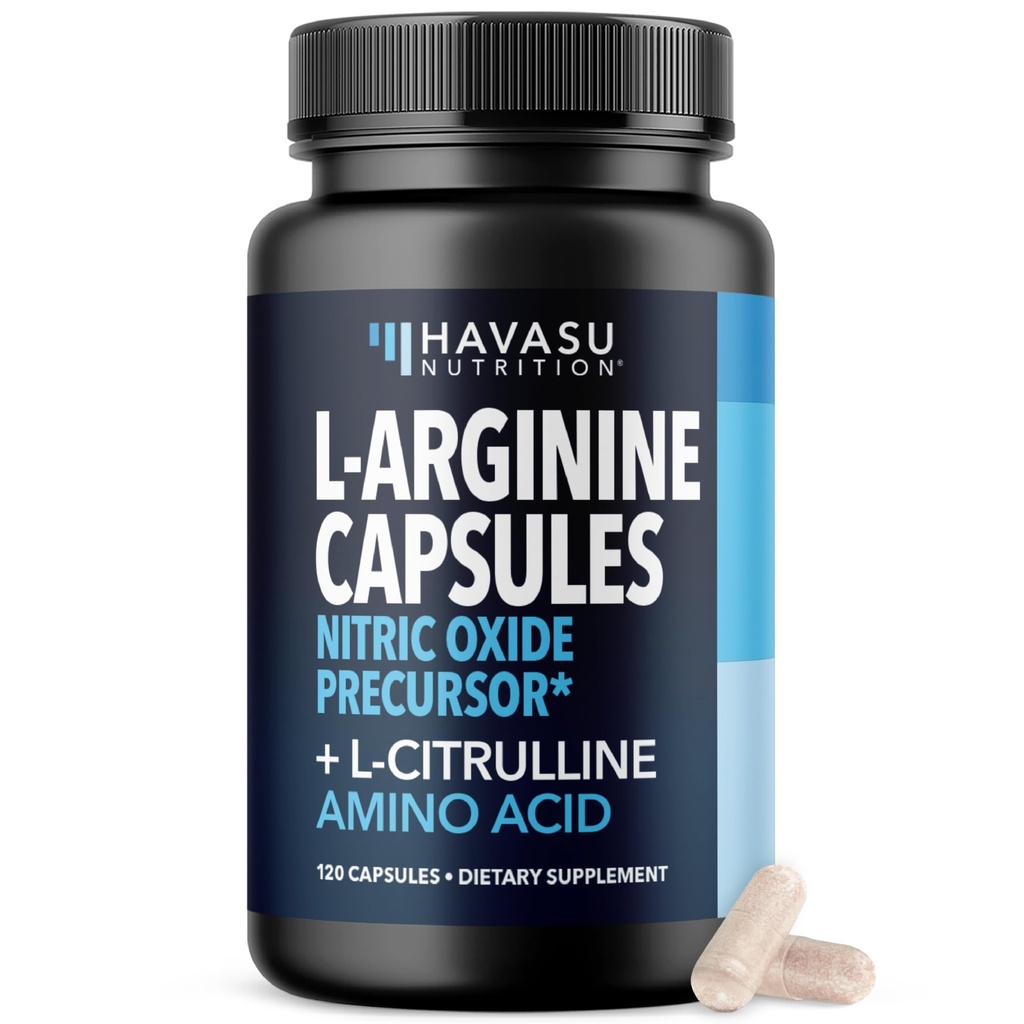 L-Arginine Capsules med L-Citrulline - Nitric Oxid Supplement - L Arginine og L Citrulline Blend - 120 greve - Vegan, ikke-GMO Kapsler for ytelse, utholdenhet og muskelstøtte - 2 måneders levering