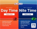 ValuMeds Cold & Flue Multi-Simptom Relief for kongestasjon, hodepine, Sore Throat, smerter og smerter, feber | Acetaminophen (dag og natt, 72 teller)
