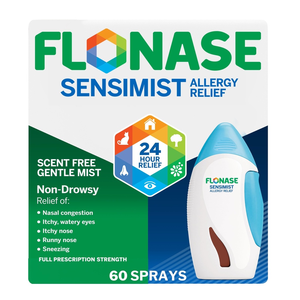 Flonase Sensimist Allergi Relief Nasal Spray for ikke-Drowsy, 24-timers multi-Symptom Allergi Relief – 60 Sprøyter