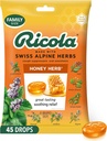 Ricola Honning Herb Cough Drops, 45 greve, Fair Trade Honning & Naturlig Menthol Cough Suppressant & Throat Belastende Drops, Great Tasting Relief for Coughs & Throat Irritasjonssymptomer