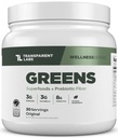 Transparente Labs Prebiotic Greens - Superfood pulver og antioksidanter Supplement med organisk Spirulina, Chloerra, Acacia, & Grønn Banan pulver - 30 Serverer, Uslavored