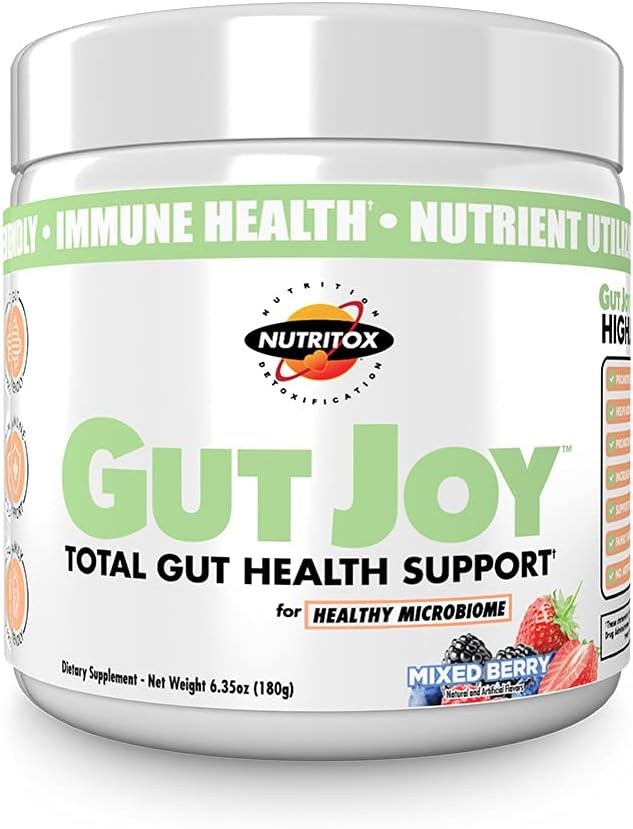 Gut Joy - Total Gut helsestøtte. Powdered Supplement for å støtte Gut Helse, og komplett velvære - Blandet Berry Flavor, 30 Serveringer