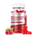Glukosamin Chondroitin Gummies med MSM & eldrebær ekstra styrke - Felles støtte, Antioksidant immun støtte Supplement for voksne, menn og kvinner Mineraler, coenzym Q10, DHA - 60 bringebær Gummies