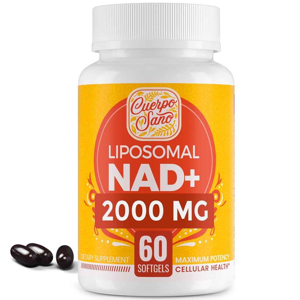 2000 MG NAD Supplement, Liposomal NAD+ med høy absorpsjon, mer effektiv enn Nicotinamid Riboside, ren og pluss økende kosttilskudd, aldring forsvar, metabolisme og cellulære, 60 mykegels