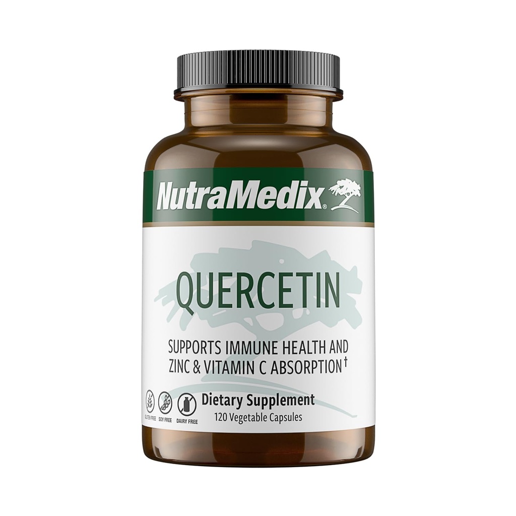 NutraMedix Quercetin - Quercetin 500mg Kapsler - Antioksidant og immun støtte Supplement for hjertehelse - Bistand i sink og vitamin C Absorpsjon (120 vegetariske kapsler)