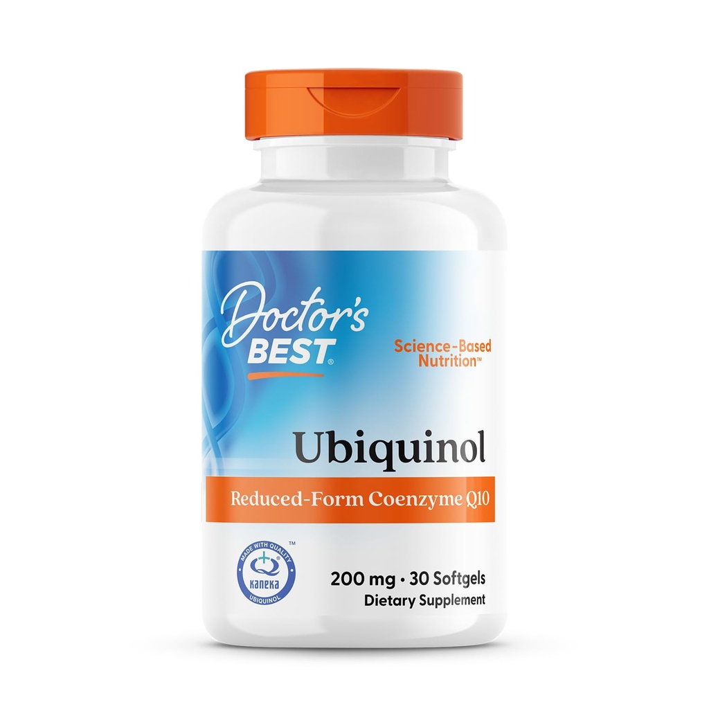 Leger Best Ubiquinol, Redusert-Form Coenzym Q1, 200 mg, Ikke-GMO, Glutenfri, Soya Gratis 30 Softgels