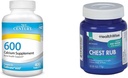 21st Century Kalsium 600mg Tabletter 400 Count & HealthWise Medisinert bryst Rub 4oz Cough Suppressant