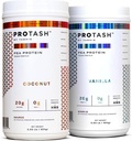 Pakke med 2 | Vegansk proteinpulver av TASHIE, 20g Pea Protein for menn og kvinner, ikke GMO, null sukker, inneholder probiotiske og HMB (Vanilla & Coconut)