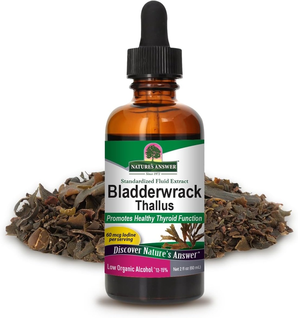 Naturens svar Bladderwrack Sea Moss Liquid 2 oz Thyroid Support