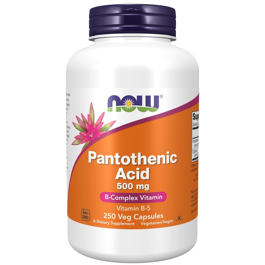 NU Mattilskudd,Pantothenic Acid (Vitamin B-5) 500 mg,B-kompleks vitamin,250 kapsler