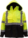Troy Safety menns Ansi klasse 3 høy synlighet sikkerhetsbomber jakke med glidelås, PVC lomme, svart bunn, Qty 1 (medium,Lime Green)